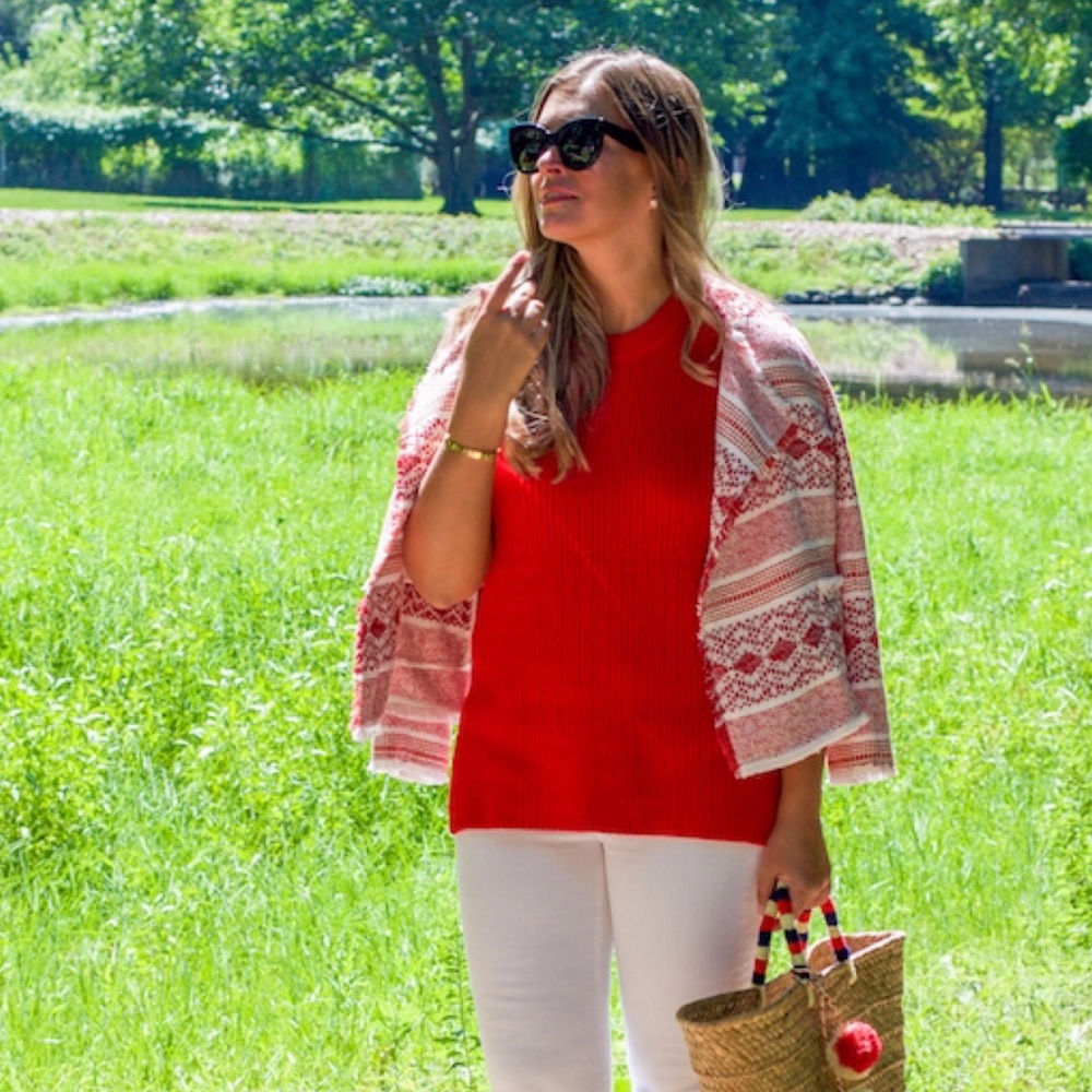 J. Crew Sleeveless tunic sweater in Red